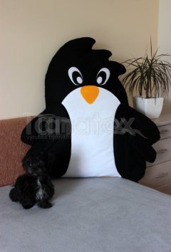 Polštářek bavlněný tučňák maxi - Polštářky - Zvířátka Polštářky - Zvířátka
