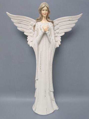 Anděl poly větší bílé srdce - andělé, kominík, děti, důchodci, houby