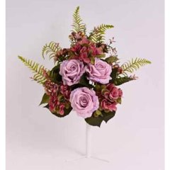 kytice růží, hortenzie horizontální 60 cm, fialová Bytové doplňky a nábytek - Závěsy - Květiny