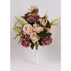 kytice růží, hortenzie horizontální 60 cm, růžová Bytové doplňky a nábytek - Závěsy - Květiny