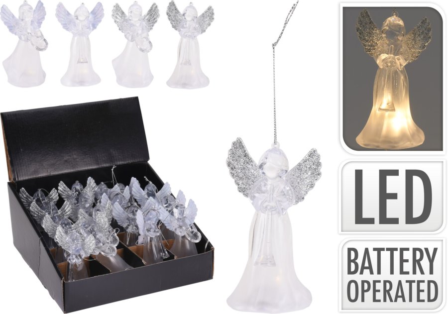 Anděl akryl závěsný LED - dekorace, hrnky, vázy, tašky
