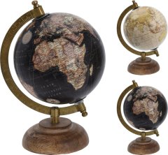 Globus na dřevěném podstavci
