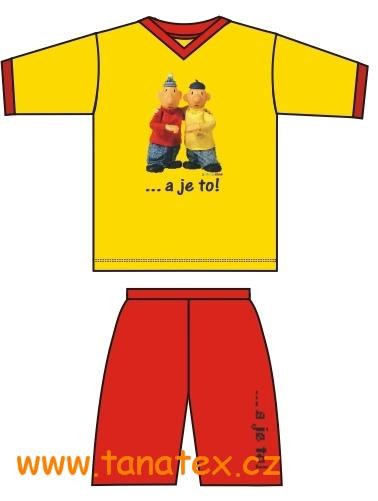 Pyžamo červené s 3/4 nohavicí | Pat a Mat - PYŽAMA PAT A MAT - pro děti - dlouhý rukáv Pyžamo červené s 3/4 nohavicí | Pat a Mat - PYŽAMA PAT A MAT - pro děti - dlouhý rukáv