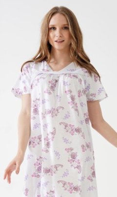 Dámská noční košile s krátkým rukávem Andrea Kalhoty, baggy, nasrávačky - Ženy - Dámské noční košile - Dámské noční košile s krátkým rukávem