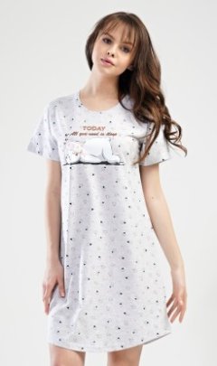 Dámská noční košile s krátkým rukávem Kristýna Kalhoty, baggy, nasrávačky - Ženy - Dámské noční košile - Dámské noční košile s krátkým rukávem