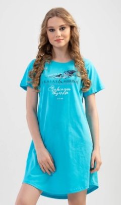 Dámská noční košile s krátkým rukávem Moře Kalhoty, baggy, nasrávačky - Ženy - Dámské noční košile - Dámské noční košile s krátkým rukávem