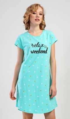 Dámská noční košile s krátkým rukávem Relax weekend Kalhoty, baggy, nasrávačky - Ženy - Dámské noční košile - Dámské noční košile s krátkým rukávem