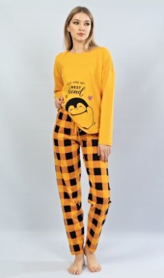 Dámské pyžamo dlouhé Tučňák Kalhoty, baggy, nasrávačky - Ženy - Dámská pyžama - Dámská pyžama s dlouhým rukávem