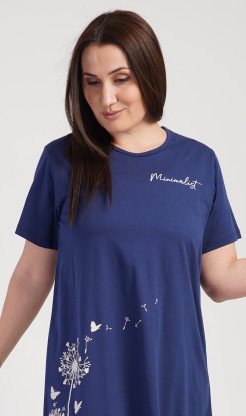 Dámská noční košile s krátkým rukávem Pampelišky - Nadměrné dámské noční košile