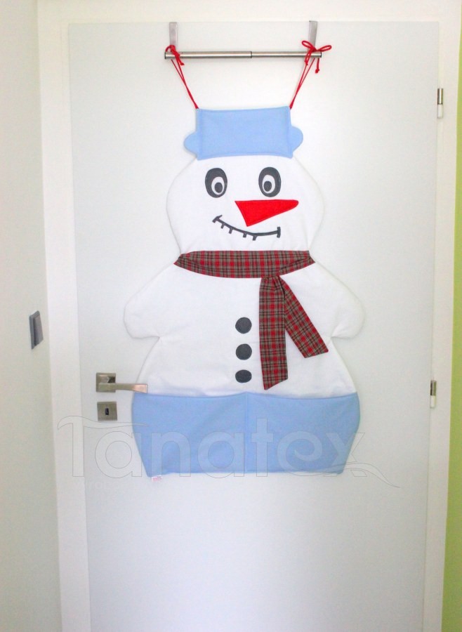 Kapsář - Maxi sněhulák - kapsář na dveře