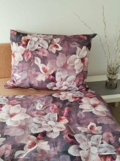 Povlečení Fialové květy Ložní povlečení - bavlněný satén