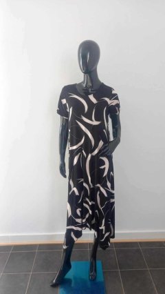Šaty Vánek - černobéžové Dámské šaty - celoroční