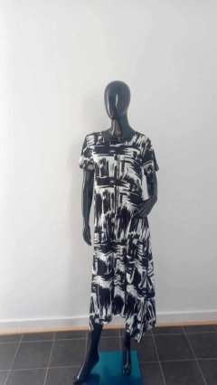 Šaty Vánek - černobílé Dámské šaty - celoroční