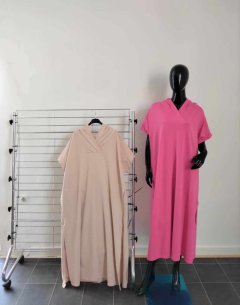 Bavlněné šaty uni s kapucí Dámské šaty - letní