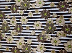 Vyšší podložka - 50x70cm Béžové květy v pruzích Pelíšek - Vysoké podložky