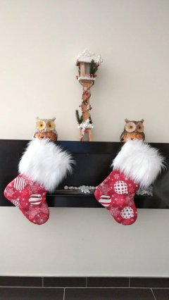 Vánoční punčocha - Ozdoby na červené Vánoční punčocha