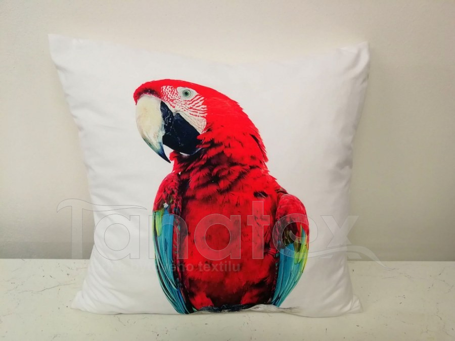Fotopolštář papoušek červený