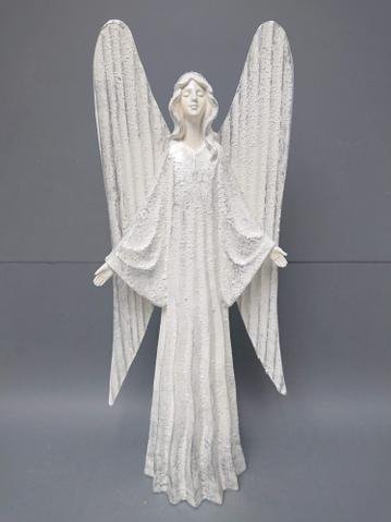Anděl bílý plechová křídla velký - andělé, kominík, děti, důchodci, houby