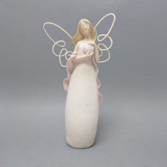 Anděl drátěná křídla 20cm Polystonové a keramické figurky - andělé, kominík, děti, důchodci, houby