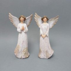 Anděl pozlacená křídla Polystonové a keramické figurky - andělé, kominík, děti, důchodci, houby
