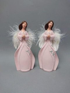 Anděl růžový Polystonové a keramické figurky - andělé, kominík, děti, důchodci, houby