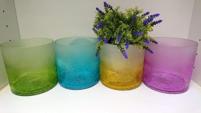 Dóza sklo barevná velká - Proutí, bambus a proutěné zboží