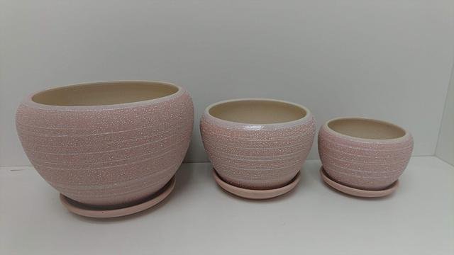 Květináč růžový sd 3ks - Proutí, bambus a proutěné zboží