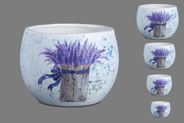 Květník keramika s levandulí sd 4ks - Proutí, bambus a proutěné zboží