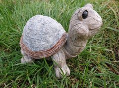 Želva dřevěný design větší Polystonové a keramické figurky - zvířata