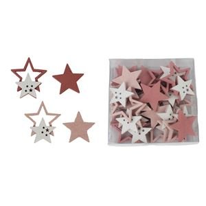 Dřevěná hvězda 24 ks D1762 - Vánoční dekorace