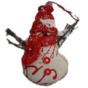 sněhulák k zavěšení červený, X0051 - Závěsná dekorace, zápichy, věšáky