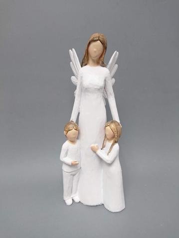 Anděl s 2 dětmi velký - Polystonové a keramické figurky