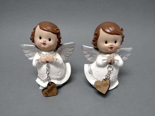 Andělíček se srdíčkem - Polystonové a keramické figurky