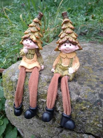 Podzimní děti látkové nohy - Polystonové a keramické figurky