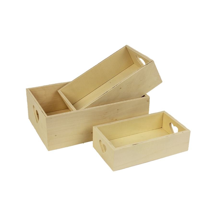 Bedýnka dřevěná, sada 3ks D1861 - Krabičky, stojánky a zásobníky