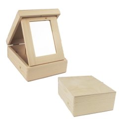Dřevěný box se zrcadlem 097094 Velikonoční dekorace - Úložné boxy