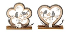 Dekorace dřevo s ptáčkem Velikonoční dekorace - Poslední naskladněné zboží - dekorace, umělé květiny, bytové a kuchyňské doplňky, dřevěné dekorace, proutí