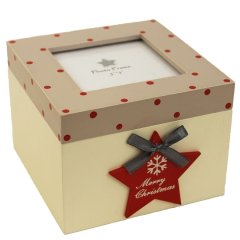 Dřevěná krabička s hvězdou D0416 Velikonoční dekorace - Úložné boxy