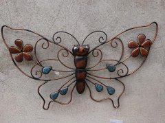 Motýl kov s kamínky střední Velikonoční dekorace - Poslední naskladněné zboží - dekorace, umělé květiny, bytové a kuchyňské doplňky, dřevěné dekorace, proutí