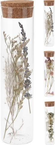 Dekorace sušená květina ve skle - Dekorační doplňky, bytové doplňky, hrnky, proutí, dárkové tašky