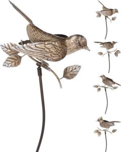 Ptáček plechový na větvi Bytové doplňky a nábytek - Dekorační doplňky, bytové doplňky, hrnky, proutí, dárkové tašky