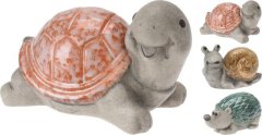 Šnek,želva, ježek glazované větší Polystonové a keramické figurky