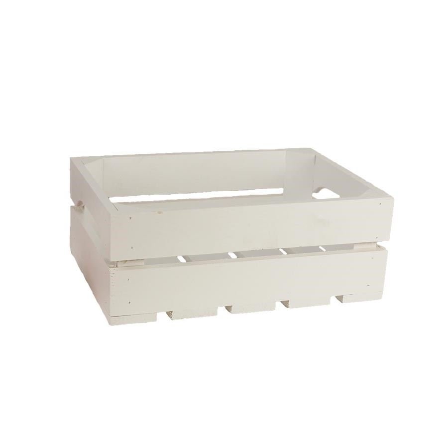Dřevěná bedýnka bílá, 097019 - Krabičky, stojánky a zásobníky