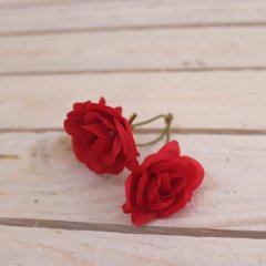 Květ růže, 24 ks červená 371224-08 Bytové doplňky a nábytek - Závěsy - Květiny