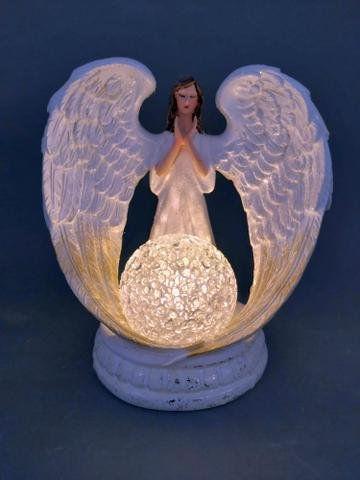 Anděl se svítící koulí - Polystonové a keramické figurky