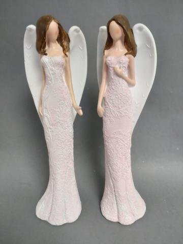 Andělé růžový sd 2ks - Polystonové a keramické figurky