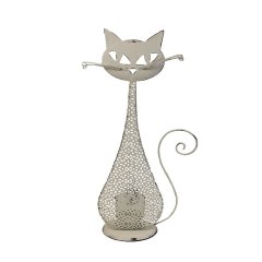 Dekorace na svíčku kočka K1314/2 Velikonoční dekorace - Ruční práce a tvoření - Svítidla - Svícny