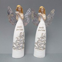 Anděl s nápisem kovová křídla