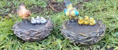 Pítko ptáček s ptáčaty Polystonové a keramické figurky