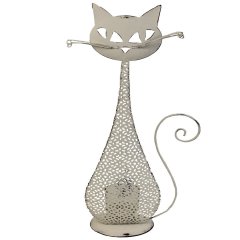 Dekorace na svíčku kočka K1314/3 Velikonoční dekorace - Ruční práce a tvoření - Svítidla - Svícny